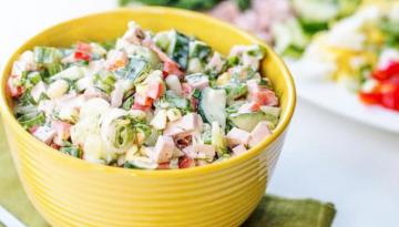 Yengeç Salatası "Hrum-Munch." 5 dakika içinde tam anlamıyla tablodan süpürülüp!