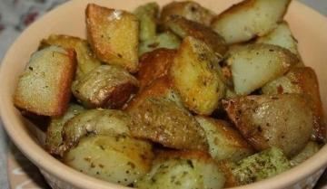 Patates, sarımsak yağı pişmiş