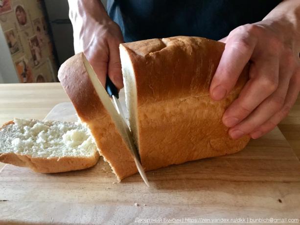 Bir dilim ekmek ve 2 cm bir yere kalınlık.